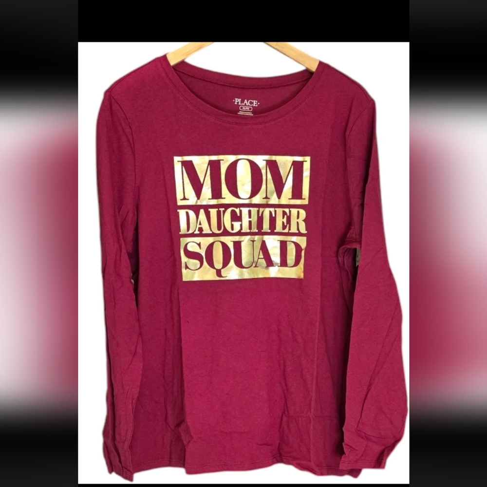 NWT Mom Daughter Squad Shirt Womens XL Burgundy